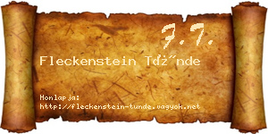 Fleckenstein Tünde névjegykártya